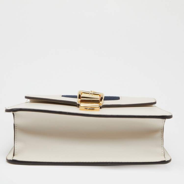 Pre Owned Gucci Off White Leather Mini Sylvie Top Handle Bag