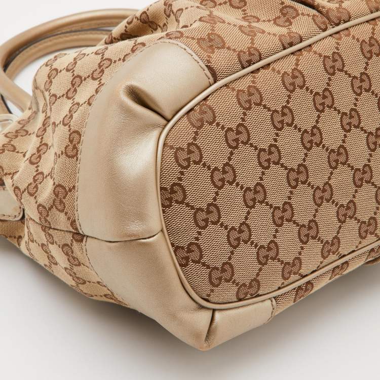 مملوكة مسبقًا Gucci Beige GG Canvas and Leather Sukey Tote