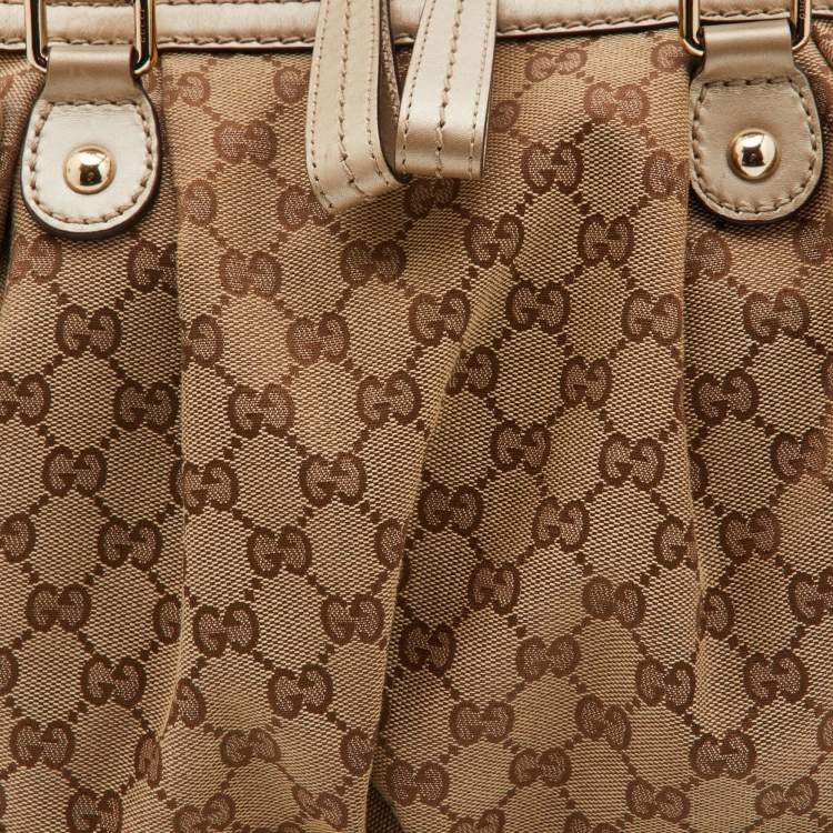 مملوكة مسبقًا Gucci Beige GG Canvas and Leather Sukey Tote