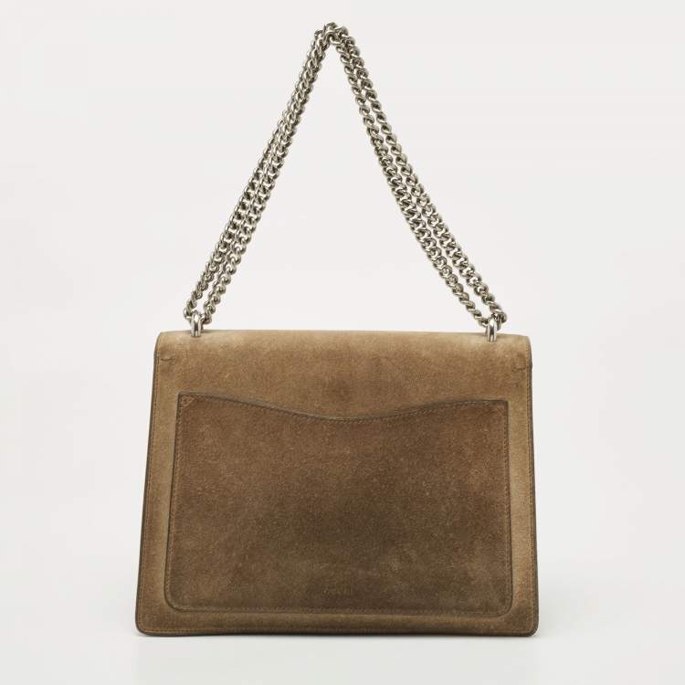 مملوكة مسبقًا Gucci Beige Suede and Leather Medium Dionysus Shoulder Bag