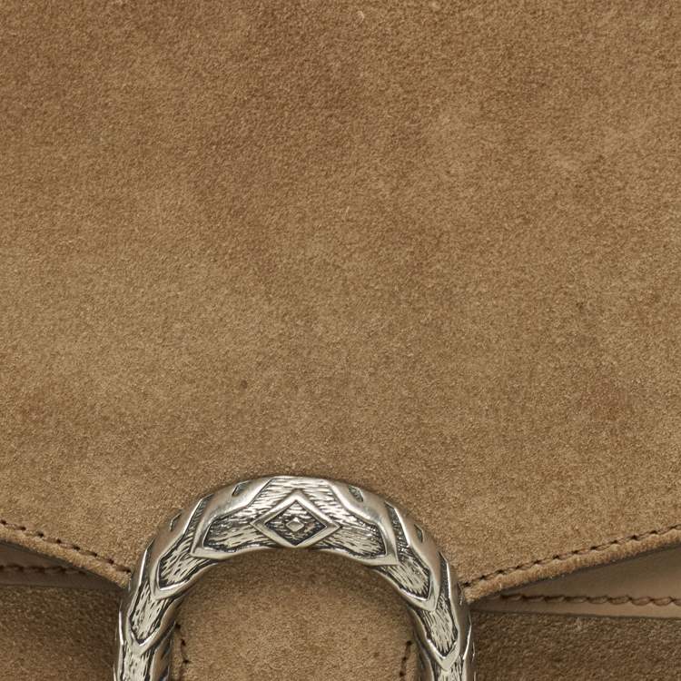 مملوكة مسبقًا Gucci Beige Suede and Leather Medium Dionysus Shoulder Bag