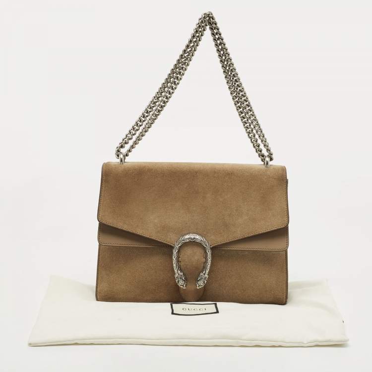 مملوكة مسبقًا Gucci Beige Suede and Leather Medium Dionysus Shoulder Bag