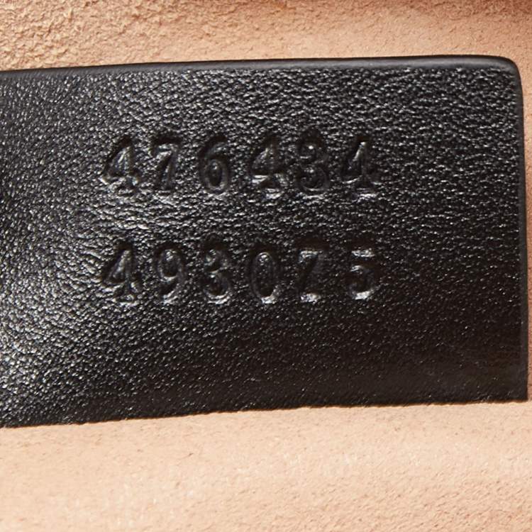 Pre Owned Gucci Black Matelassé Leather GG Marmont Belt Bag