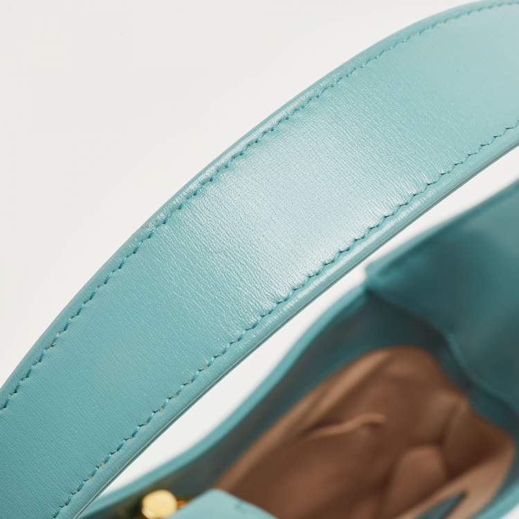 Pre Owned Gucci Light Blue Leather Small Jackie 1961 Hobo