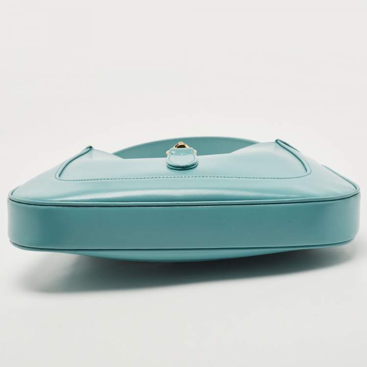Pre Owned Gucci Light Blue Leather Small Jackie 1961 Hobo