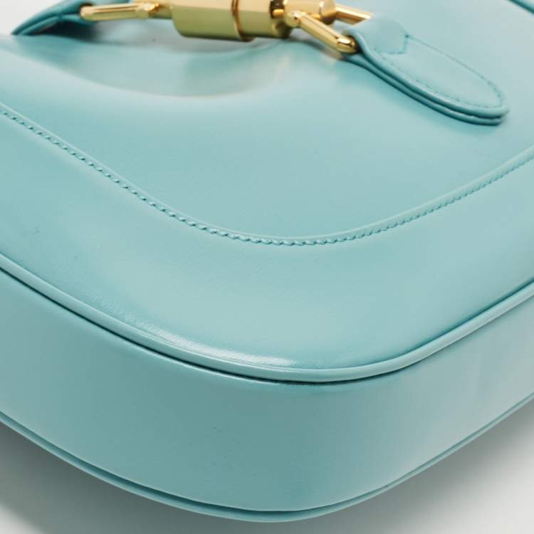 Pre Owned Gucci Light Blue Leather Small Jackie 1961 Hobo