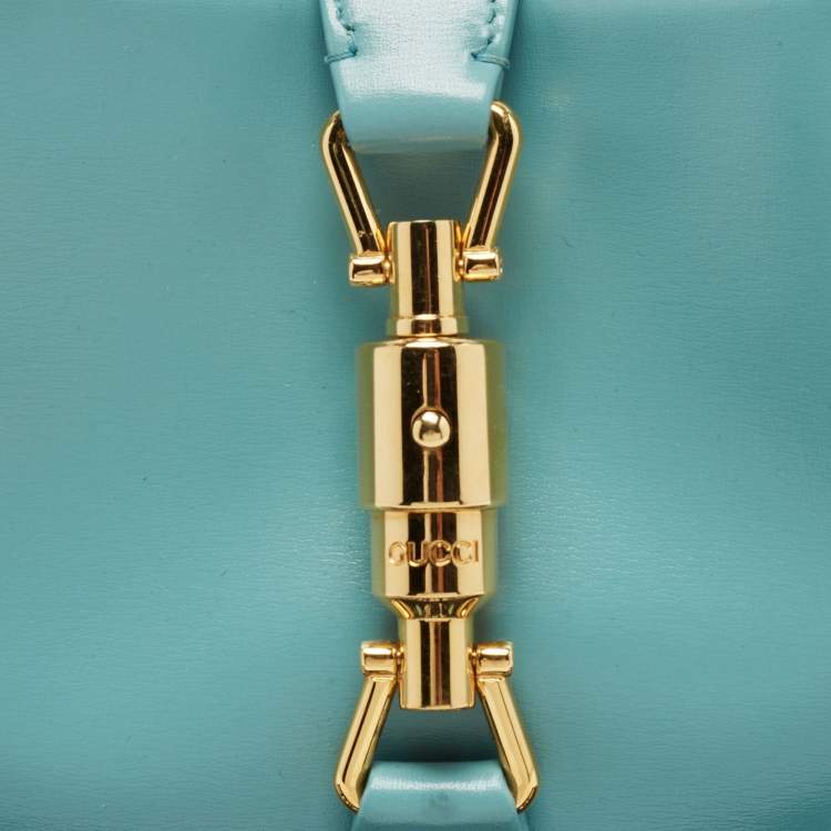 Pre Owned Gucci Light Blue Leather Small Jackie 1961 Hobo