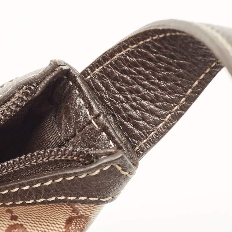 Pre Owned Gucci Beige/Brown Crystal GG Canvas and Leather Princy Hobo