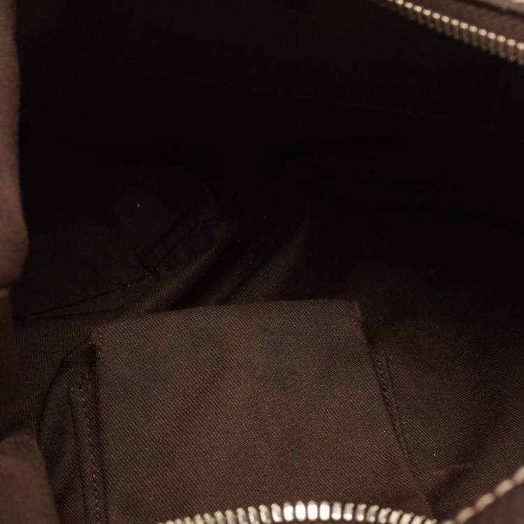 Pre Owned Gucci Beige/Brown GG Canvas and Leather Small Princy Hobo