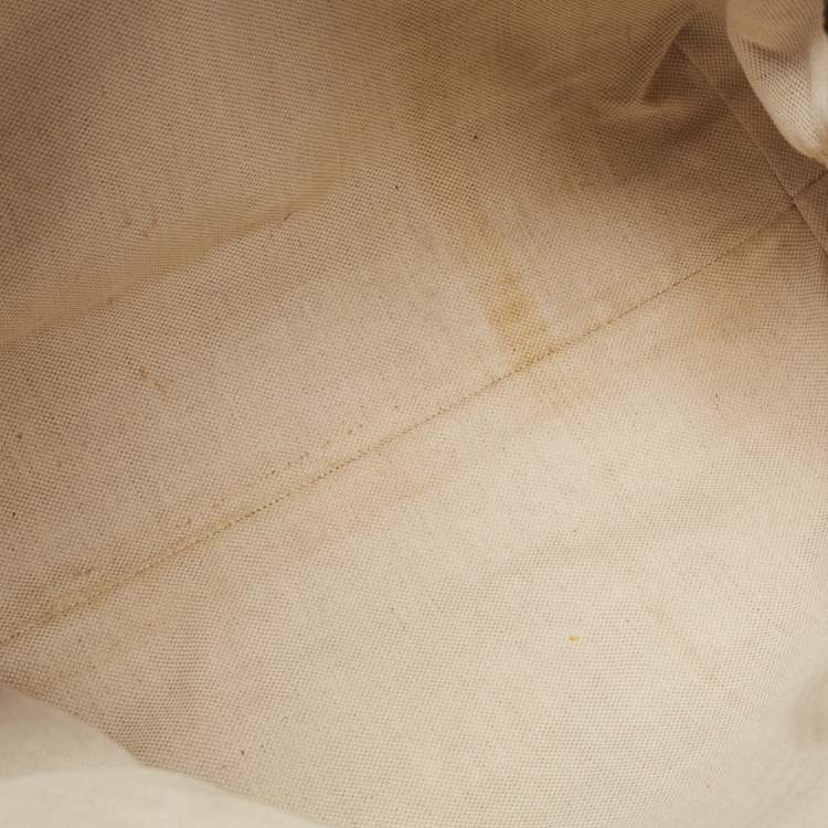 Pre Owned Gucci Beige/Black GG Canvas and Leather Medium Sukey Tote