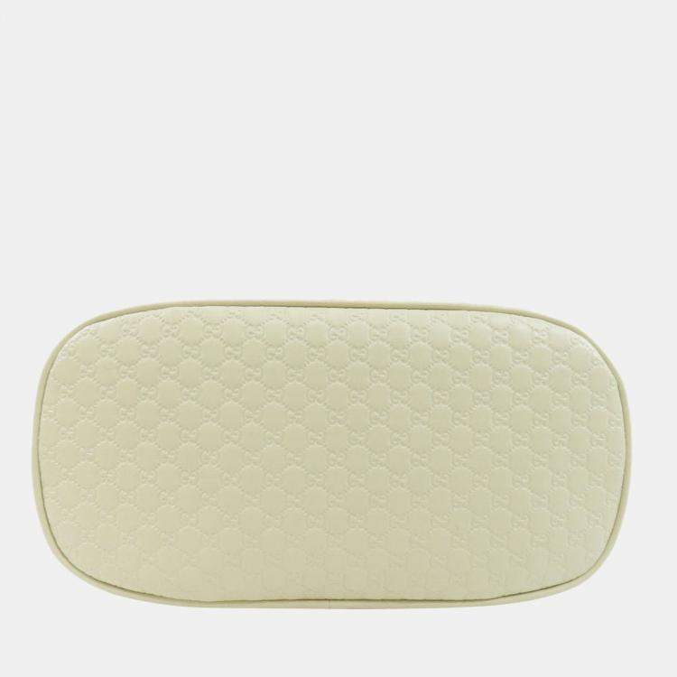 Pre Owned Gucci White Leather Microguccissima Mini Dome Shoulder Bag