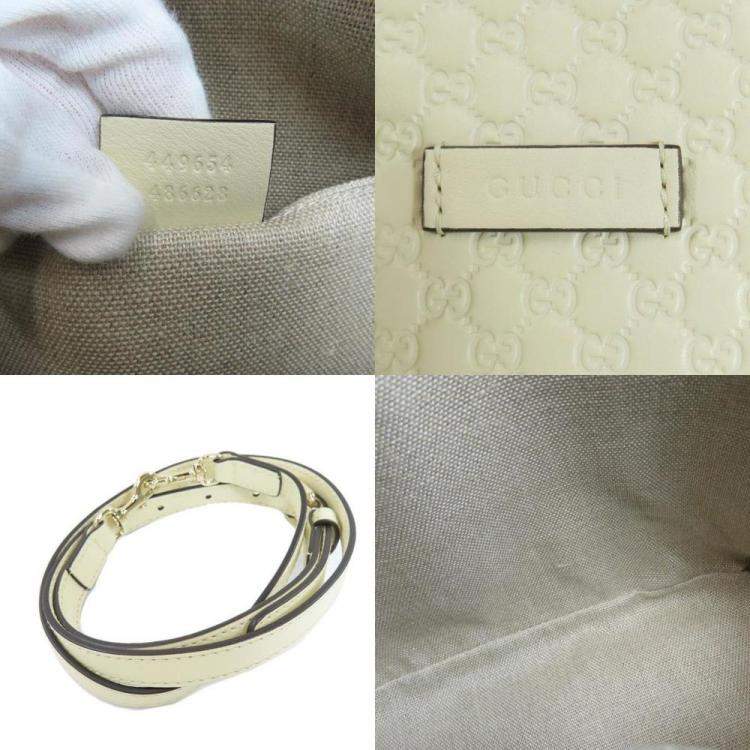 Pre Owned Gucci White Leather Microguccissima Mini Dome Shoulder Bag