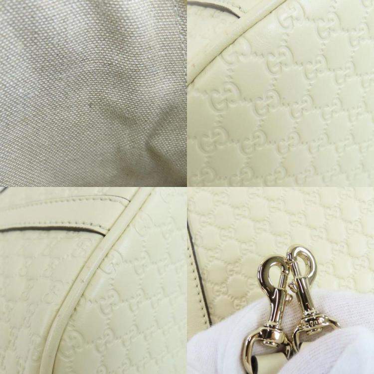 Pre Owned Gucci White Leather Microguccissima Mini Dome Shoulder Bag