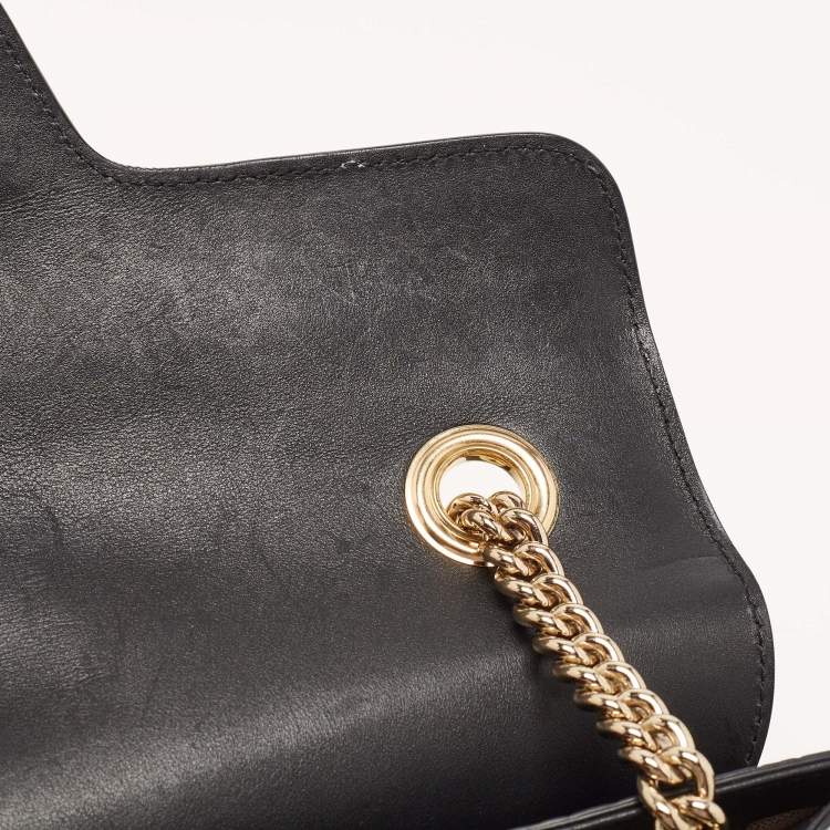 Pre Owned Gucci Black Guccissima Leather Emily Chain Shoulder Bag