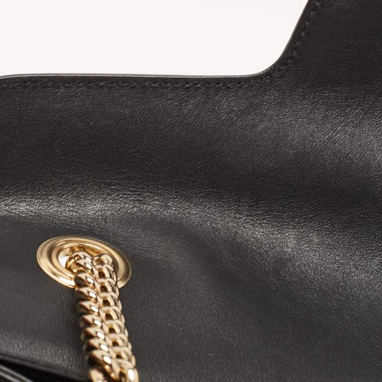 Pre Owned Gucci Black Guccissima Leather Emily Chain Shoulder Bag