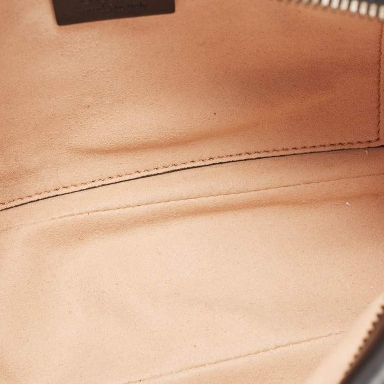 Pre Owned Gucci Black Matelasse Leather Small GG Marmont Shoulder Bag