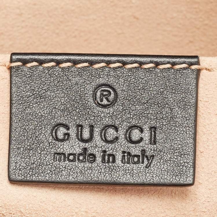 Pre Owned Gucci Black Matelasse Leather Small GG Marmont Shoulder Bag