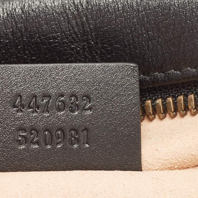 Pre Owned Gucci Black Matelasse Leather Small GG Marmont Shoulder Bag