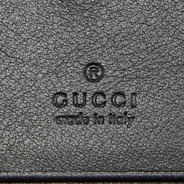 Pre Owned Gucci Black Matelassé Leather Cicada GG Marmont Card Case