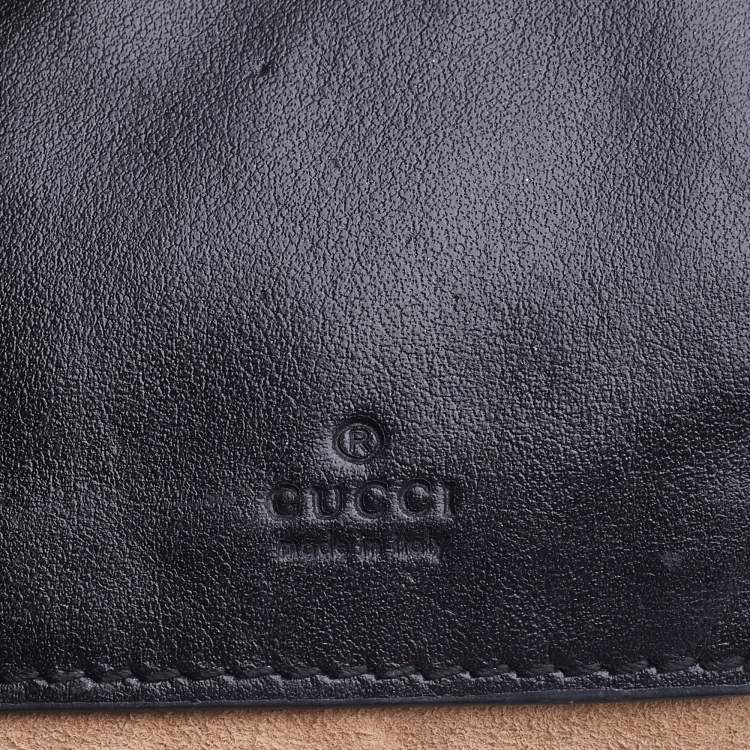 Pre Owned Gucci Black Matelassé Leather Mini GG Marmont Bucket Bag