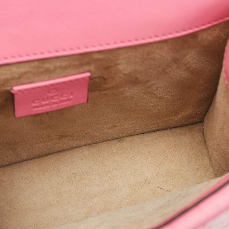 Pre Owned Gucci Pink Alligator Mini Dionysus Shoulder Bag