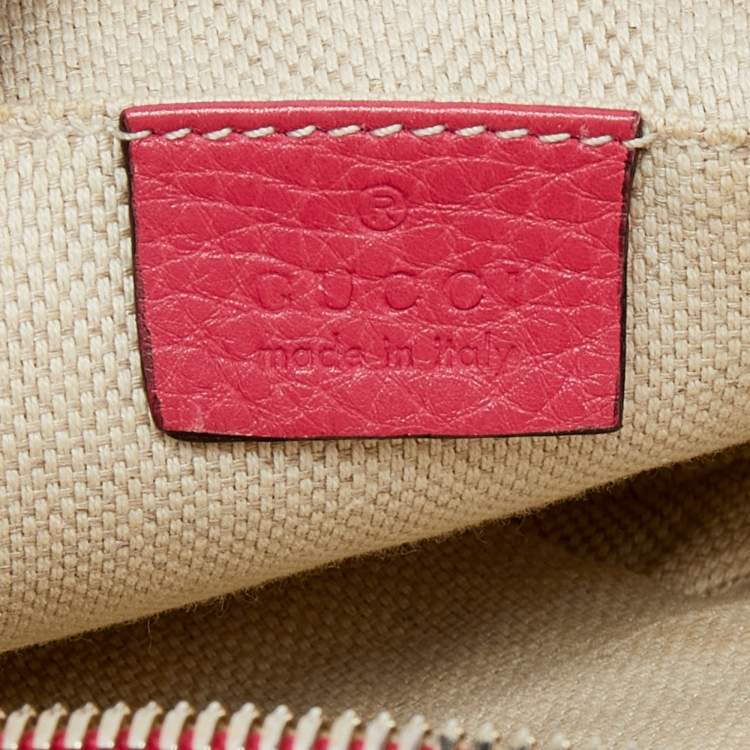 Pre Owned Gucci Fuchsia Leather Small Soho Disco Shoulder Bag