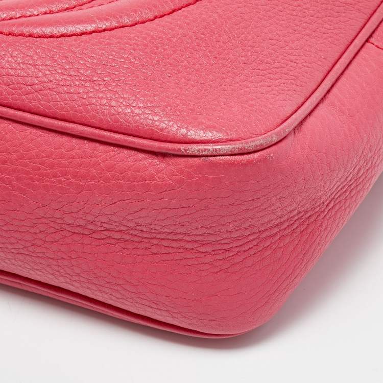 Pre Owned Gucci Fuchsia Leather Small Soho Disco Shoulder Bag