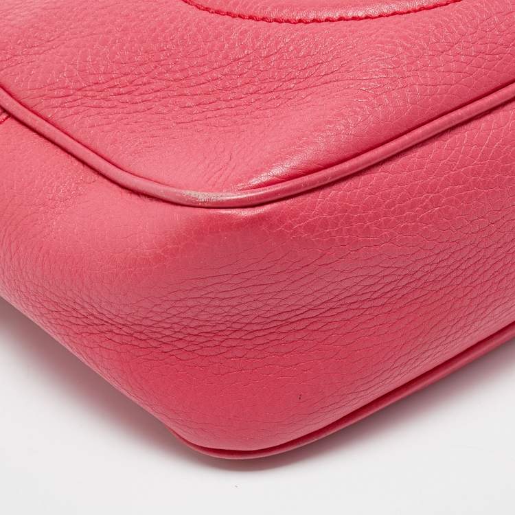 Pre Owned Gucci Fuchsia Leather Small Soho Disco Shoulder Bag