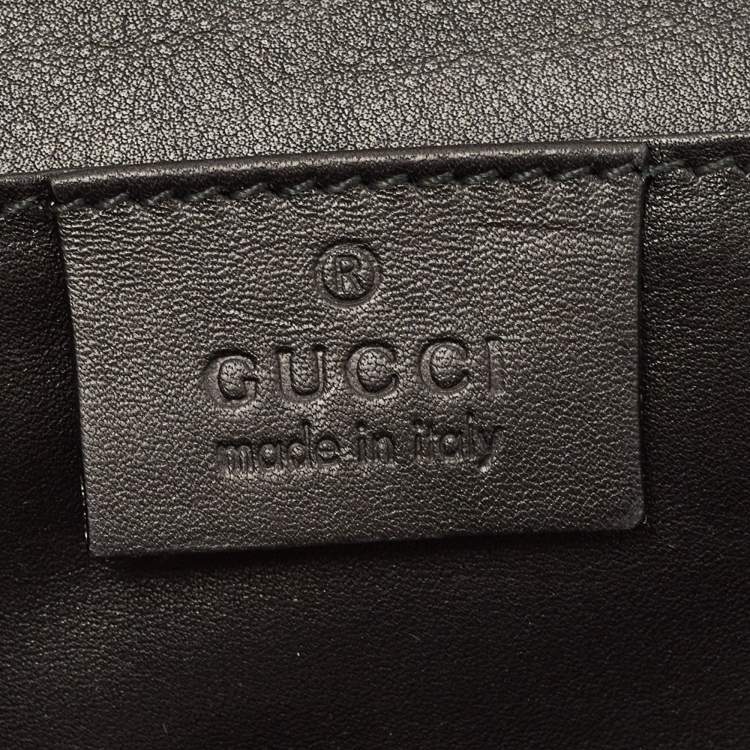 Pre Owned Gucci Black Suede Tiger Head Chain Clutch
