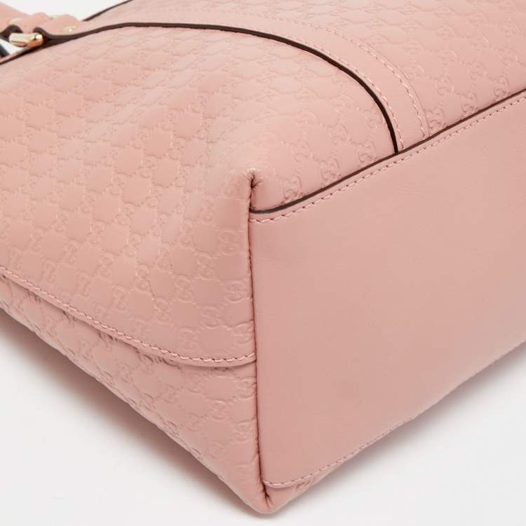 Pre Owned Gucci Pink Microguccissima Leather Margaux Tote
