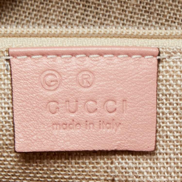 Pre Owned Gucci Pink Microguccissima Leather Margaux Tote
