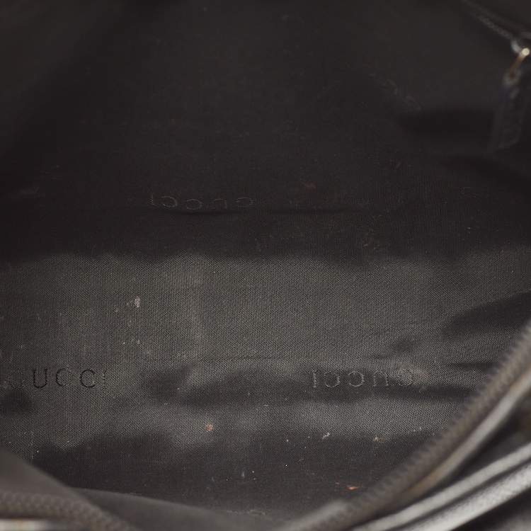 Pre Owned Gucci Black Leather Piston Day Bag