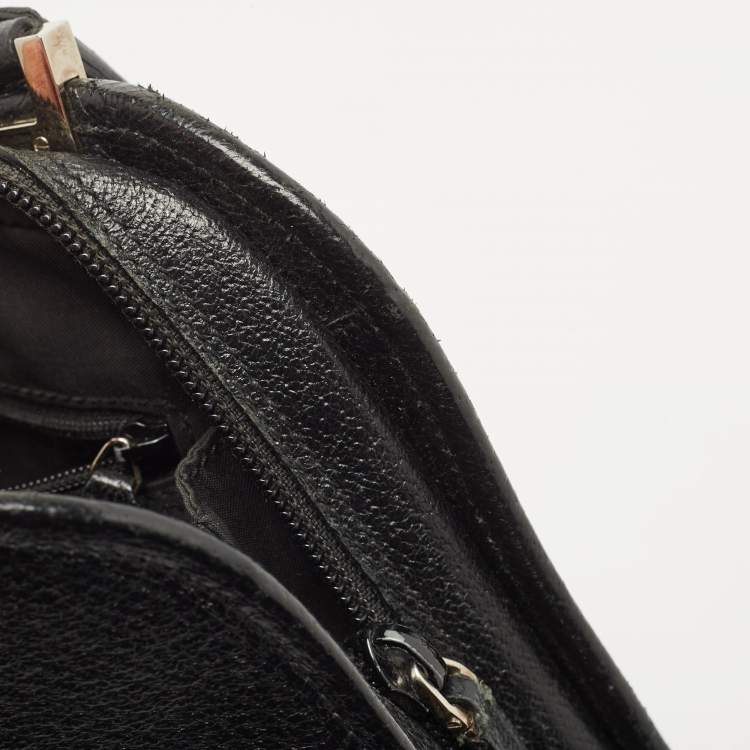 Pre Owned Gucci Black Leather Piston Day Bag