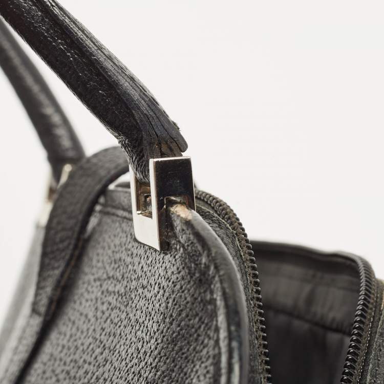 Pre Owned Gucci Black Leather Piston Day Bag