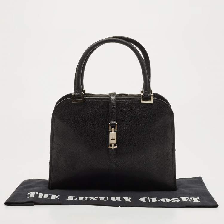 Pre Owned Gucci Black Leather Piston Day Bag