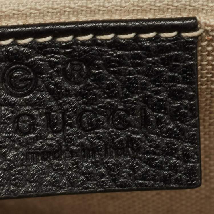 Pre Owned Gucci Black Leather Interlocking G Shoulder Bag