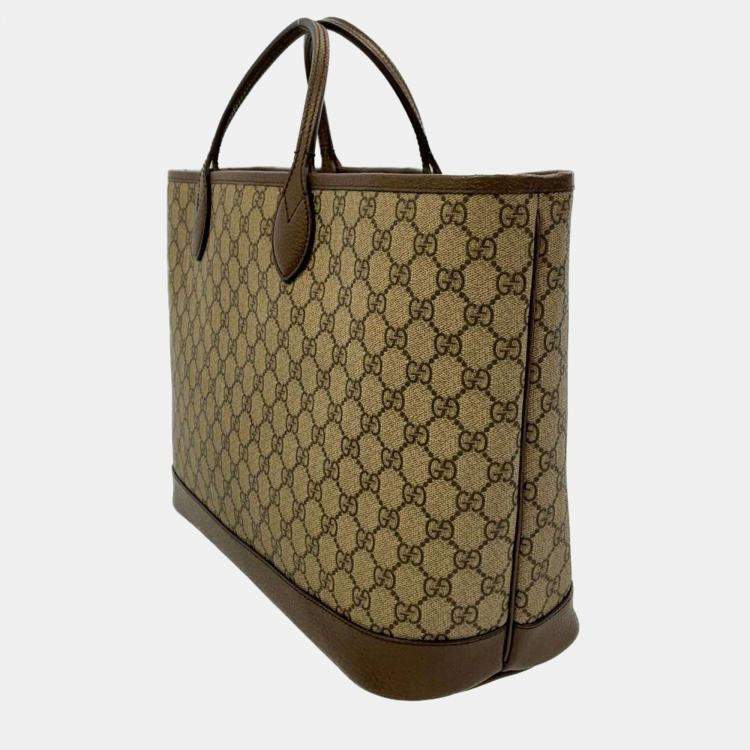 Gucci Brown GG Canvas and Leather trim Tote Bag Gucci | TLC