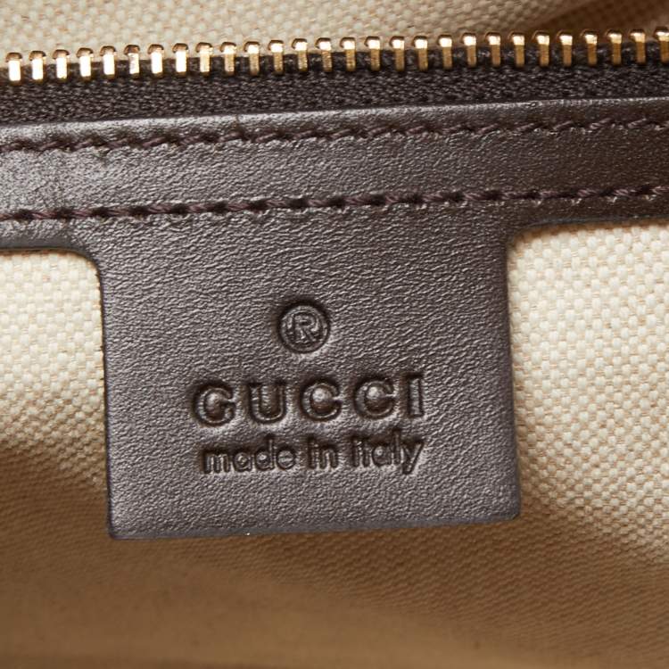 Pre Owned Gucci Beige/Ebony GG Canvas Vintage Web Medium Boston Bag