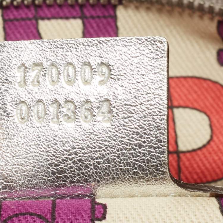 Pre Owned Gucci Silver Guccissima Leather Britt Boston Bag