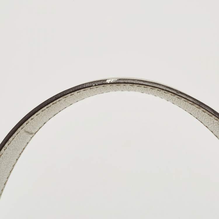 Pre Owned Gucci Silver Guccissima Leather Britt Boston Bag