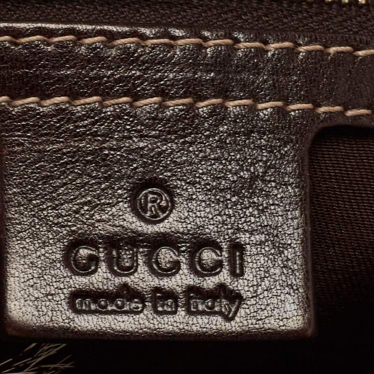 Pre Owned Gucci Beige/Brown GG Canvas, Leather and Fox Fur Royal Tote