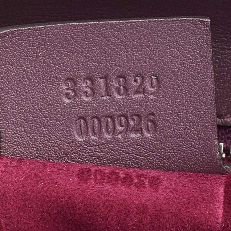 Pre Owned Gucci Old Rose Patent Leather Lady Lock Bamboo Large Top Handle Bag