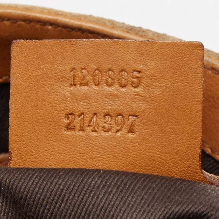 مملوكة مسبقًا Gucci Beige/Brown Suede, Leather and GG Canvas Jackie O Hobo