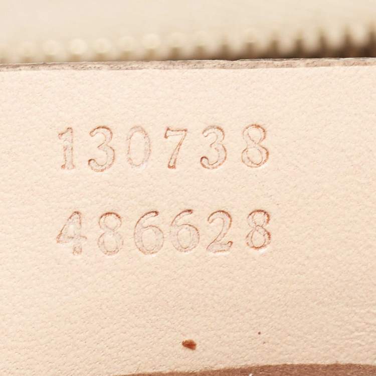 Pre Owned Gucci Rose Gold/Beige GG Canvas and Leather Medium Abbey D-Ring Hobo