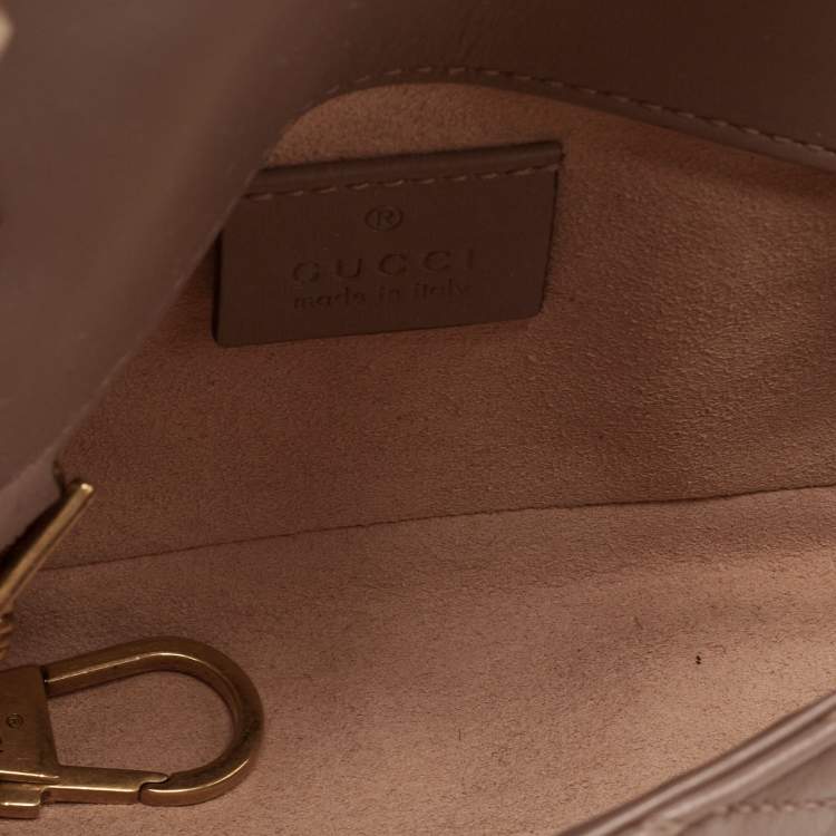 مملوكة مسبقًا Gucci Old Rose Matelassé Leather Super Mini GG Marmont Shoulder Bag