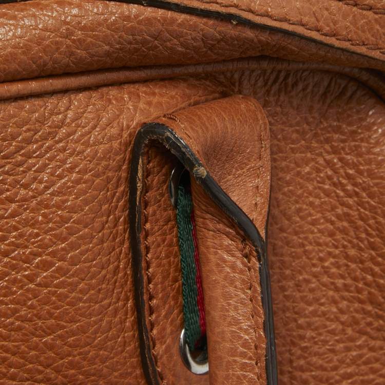 Pre Owned Gucci Brown Leather Princy Boston Bag