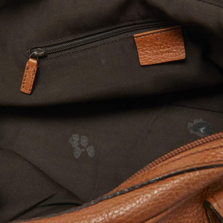 Pre Owned Gucci Brown Leather Princy Boston Bag