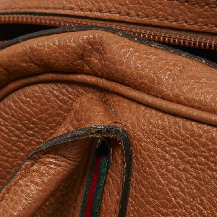 Pre Owned Gucci Brown Leather Princy Boston Bag