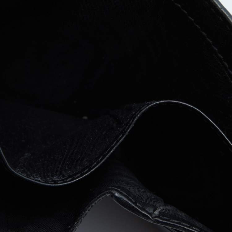 Pre Owned Gucci Black Perforated GG  Embossed Leather Bifold Wallet