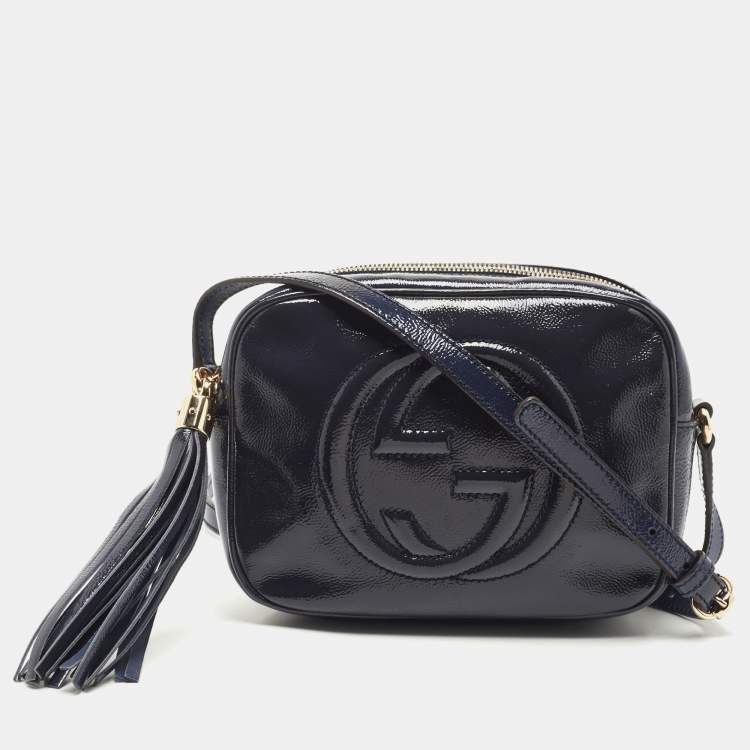 Navy Leather Small Soho Disco Crossbody Bag Gucci | TLC